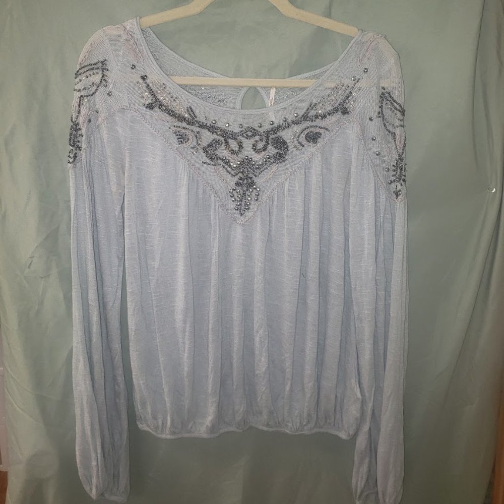 Free People Jewel Embroidered Top